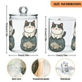 thumbnail image 5 of Yayeee 2 Pack Qtip Holder Bathroom Cotton Swab Canister with Lid Clear Dispenser Set, Beige Cute Cat, 5 of 6