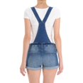 thumbnail image 3 of Women’s Cuffed Distressed Denim Shortalls Overall Shorts, 3 of 5
