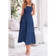 thumbnail image 3 of Vestido PRETTYGARDEN para mujer, a media pierna, color azul oscuro, talla XXL, 3 of 9