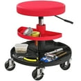 thumbnail image 1 of HOMCOM Tabouret Roulant de Mécanicien, Capacité de 300 LBS Tabouret de Garage, Rouge, 1 of 10