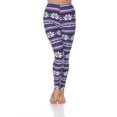 thumbnail image 1 of Womens Fits Most Printed Leggings, Navy & Fuchsia - One Size, 1 of 1