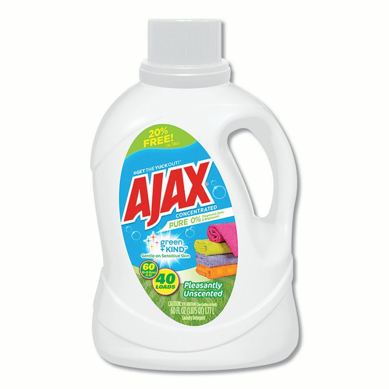 Ajax® Pure Unscented Laundry Detergent 60 oz Bottle 6/Carton AJAXX40
