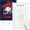thumbnail image 1 of 2Pcs 120pages Baseball Lineup Cards with 16 Player Roster Softball Scorebook Coaching 4 Part Carbonless Copies for School College Game, 1 of 7
