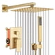thumbnail image 1 of Grifos regaderas para baño Set - juego de regaderas para baño, Juego Ducha Lluvia Oro Con Boquilla de Cascada y Grifo Ducha Incluido, 1 of 9