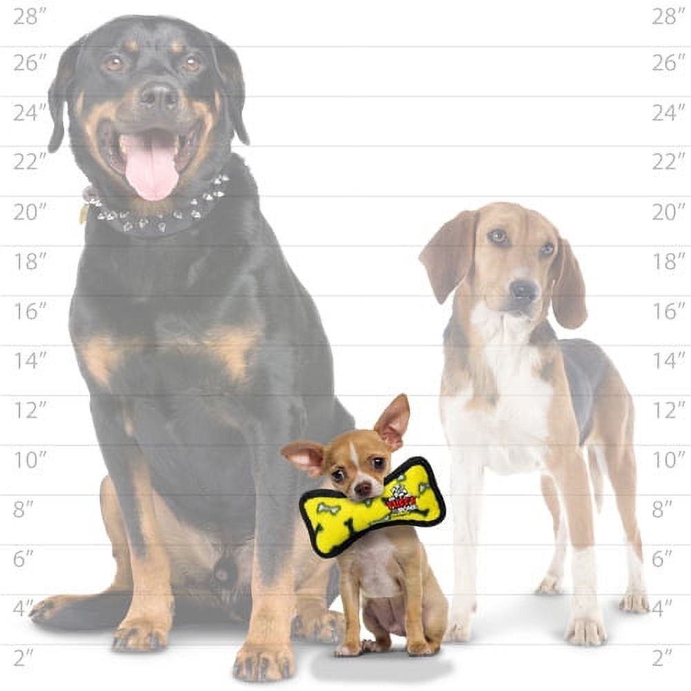 TUFFY® Jr Bone Yellow Bone, 2-Pack, Durable Plush Squeaky Dog Toys