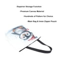 thumbnail image 2 of Open Top Canvas Tote Bag with Zipper Reusable Shopping Bag 13.5x15" Roomy Carryall Penguin Holding Candy Cane, 2 of 9