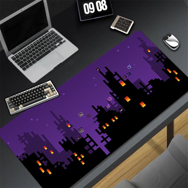 Alfombra de juego XXL para ordenador portátil, accesorios negros para juegos, alfombrilla para ratón, alfombra para teclado de Anime japonés, PC p-pokemon Gengar, alfombrilla para teclado de jugador