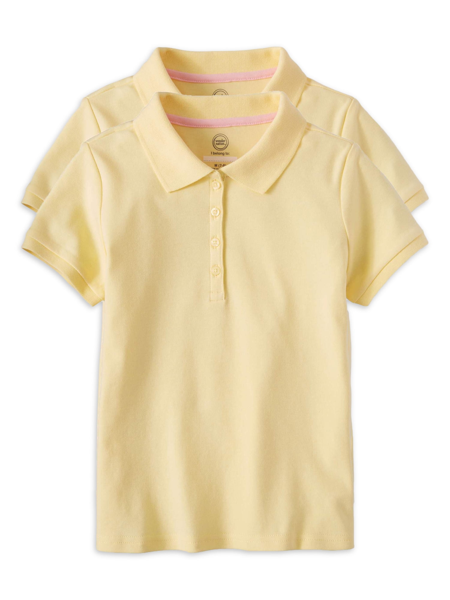 Girls Blouse Shirts School Uniform White Blue,Long,Short Sleeves Twin Pack
