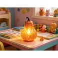 thumbnail image 5 of Light Up Pumpkin Lamp Round Pear Gourd Orange Pumpkin Light LED Fall Autumn Halloween Crackle Mosaic Tabletop Decor Home Window Shelf Ornament, 5 of 8