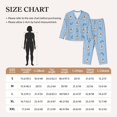 thumbnail image 4 of Pajama Sets for Women 2 Pcs, Gray Blue Koala Print Button Down Long Sleeve Sleepwear Lounge PJ Sets, 4 of 6