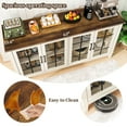 thumbnail image 5 of FIAKOA 63" Farmhouse Buffet Cabinet with Storage, Large White Sideboard Cabinet with Glass Doors, Kitchen Coffee Bar Cabinet for Dining Room, 5 of 6