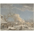 thumbnail image 2 of Jacob Cats 24x20 Gold Ornate Framed and Double Matted Museum Art Print Titled - Winter, Night and Fire (1797), 2 of 4