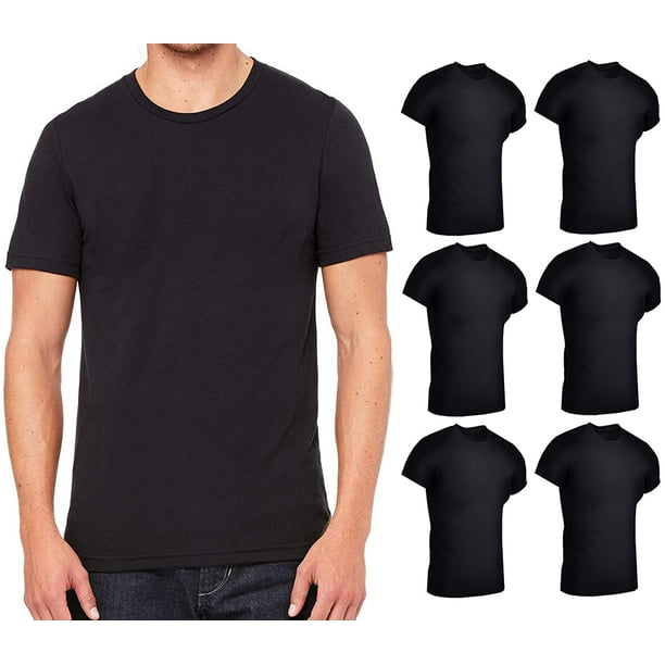 SOCKS NBULK SOCKSNBULK 6 Pack Mens Cotton Short Sleeve Lightweight T Shirts Bulk Crew Tees 
