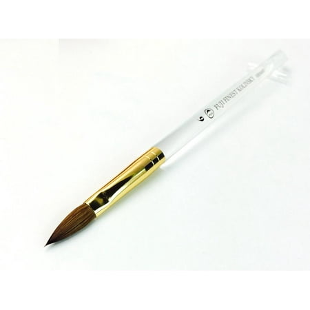 Fuji Kolinsky Nail Brush with Clear Oval Acrylic Handle - Size