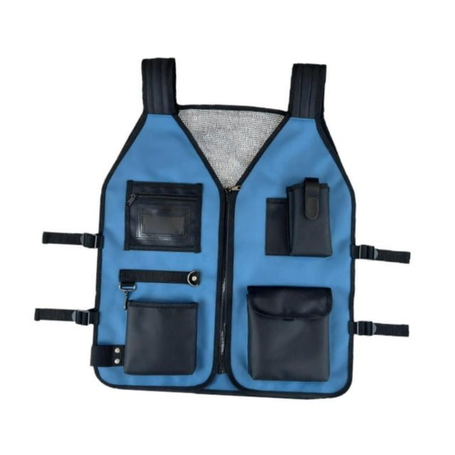 Chaleco de trabajo para electricistas, impermeable, versátil, de tela Oxford premium con múltiples bolsillos para ingenieros de de construcción.