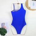 thumbnail image 3 of One Piece Swimsuit for Women One Shoulder Spaghetti Strap Bathing Suits Mesh Tummy Control Swimwear, 3 of 4