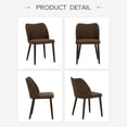 thumbnail image 4 of Set de 6 sillas de comedor COLAMY de cuero PU con patas de madera, 4 of 5