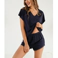 thumbnail image 5 of Richie House Pajamas Sets Short Sleeve V-Neck Lace Sleepwear Womens Pjs Sets RHW2925-B-L, 5 of 7