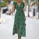 thumbnail image 2 of Gibobby Vestidos para Mujer Casuales Vestidos casuales de verano para mujer Vestido de manga corta con estampado de flores Vestido casual de playa(Verde,G), 2 of 5