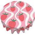 thumbnail image 6 of Strawberry Tablecloth Round Table Cloths 60 Inch Wrinkle Resistant Picnic Table Covers Washable Polyester for Holiday Kitchen Party Picnic -Pink, 6 of 6