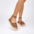 thumbnail image 5 of BERANMEY Open Toe Buckle Ankle Strap Espadrilles with Flatform Wedge Sandals For Women - Casual Platform Sandals Women Comfortable - Espadrilles Beach Sandals For Woman, 5 of 11