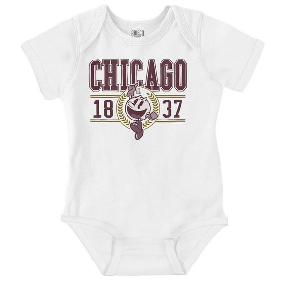 PACMAN Arcade Game Chicago Varsity Romper Boys or Girls Infant Baby Brisco Brands NB