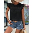 thumbnail image 2 of Women'S Round Neck Cap Sleeve Top Black L, 2 of 3