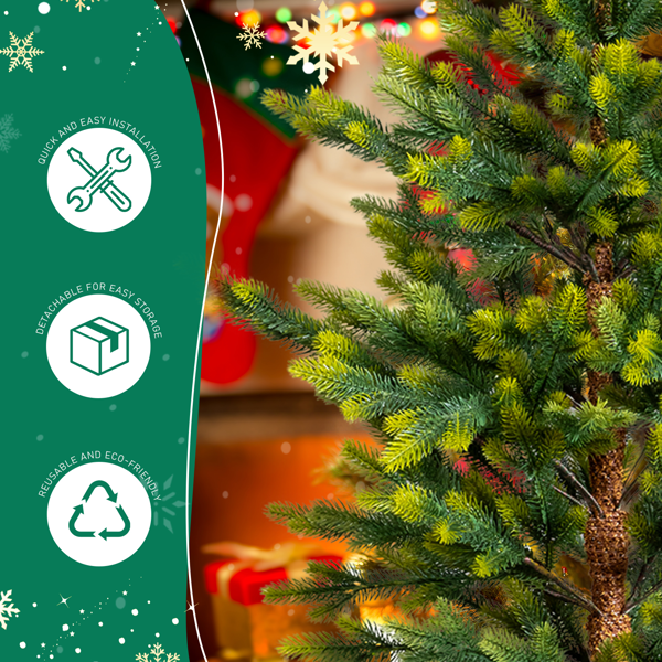 2-Pack 4FT Potted Christmas Trees, Realistic Dual-Tone Green, 119 Branch Tips/Tree, for Entryways, Walkways, Indoor or Outdoor