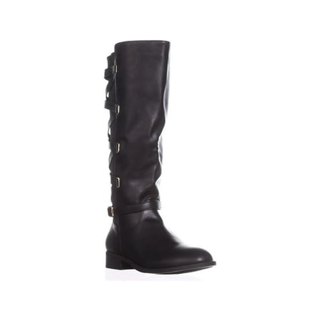 black wide calf riding boot