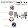 thumbnail image 2 of LOKATSE HOME 3 Pieces Patio Conversation Set with 2 Outdoor Padded Motion Chairs and Coffee Side Dining Table, 3pcs, Grey-3pcs, 2 of 13