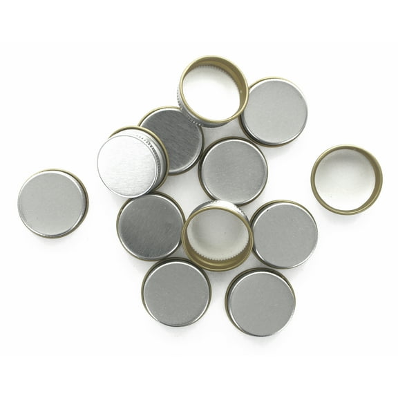 Silver 28mm Metal Screw Caps, 50ct