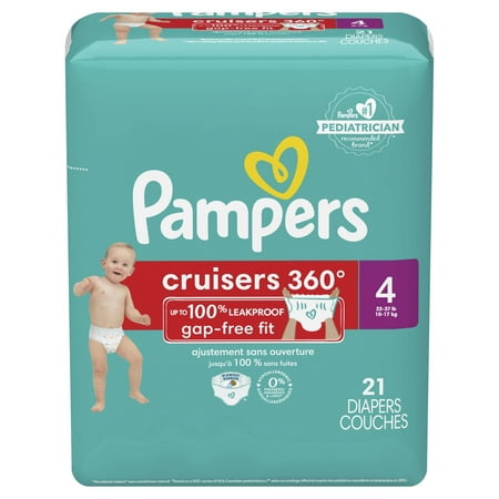 Pampers Cruisers 360 Pull-On Baby Diapers Size 4, 21 Count (Select for More Options)