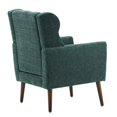 thumbnail image 5 of Accent Chair for Living Room, Modern Chenille Fabric Upholstered Armchair with Pillow and Solid Wood Leg, Comfy Soft Padded Lounge Chair Reading Chair for Small Spaces Bedroom, Blackish Green, 5 of 7