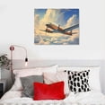 thumbnail image 4 of Nawypu Cartoon Airplane Canvas Wall Art Passenger Airplane in Flight Print Poster Wall Artwork for Dining Room Modern Wall Painting for Kitchen Home Dormitory Office Decor Stretched and Framed, 4 of 4