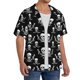 thumbnail image 2 of Balery Pirate skulls Camisa Casual de Manga Corta con Botones para Hombre, Texturizada, Estilo Cubano, para Playa, Verano-Small, 2 of 5