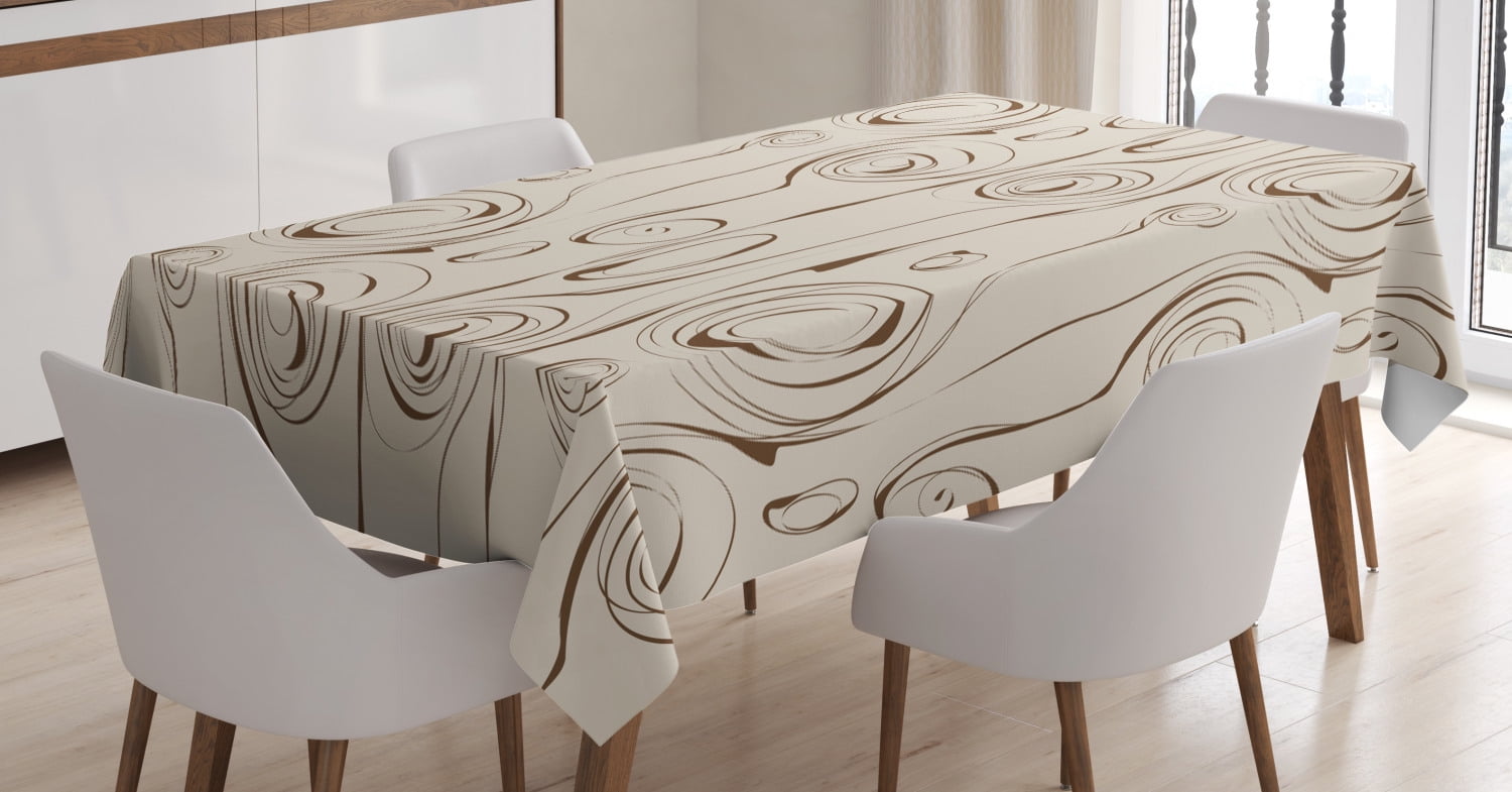 Contemporary Tablecloth, Scribble Spirals Vertical Swirl Lines and