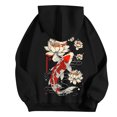 thumbnail image 7 of YAYUBA Women's Graphic Hoodies Japanese Hoodie Top Oversized Long Sleeve Anime Pullovers Sweatshirts, M, Black, 7 of 7