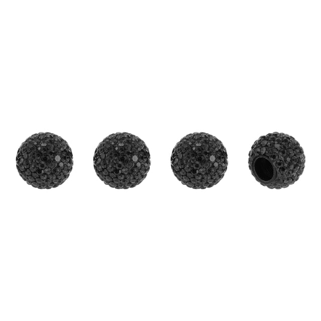 Tapones de Válvula de Neumático Cubiertas de Polvo de Válvula de Neumático 8x16mm Decorativas ABS Negras 4 Pcs