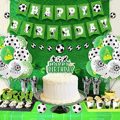 Chilfamy Soccer Birthday Party Decorations For Boys Girls Soccer Party Supplies With Futbol Banner Soccer Ball Stickers Cake Toppers Balloons For Soccer Fans Kids Sports Theme Party Decors Walmart Com