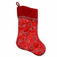thumbnail image 3 of Northlight 20.5" Red and Silver Glittered Floral Shadow Cuffed Christmas Stocking, 3 of 3