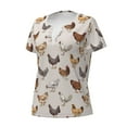 thumbnail image 2 of Naloa Various Chicken Print T-Shirts Short Sleeve V Neck Tees for Women Fashion Tops Trendy Lightweight Soft Casual Summer Outfits Clothes, 2 of 5