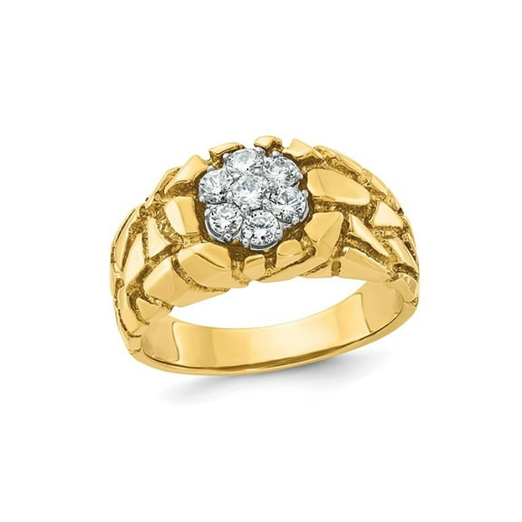 Gem & Harmony Mens 1/2 Carat (Ctw) Lab-Grown Diamond Ring in 14K Yellow Gold for Men