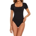 thumbnail image 2 of Womens Square Neck T Shirts Long Sleeve Short Sleeve Tops Fitted Tees, 2 of 6