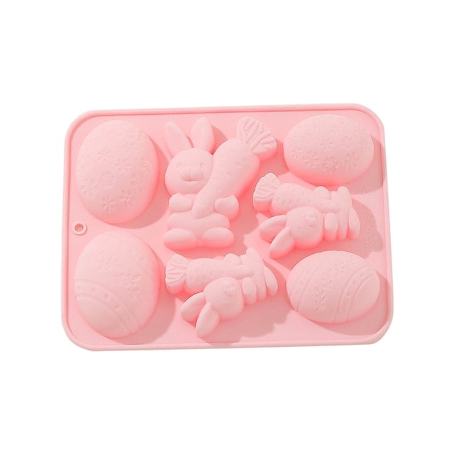 Molde de silicona de conejo de Pascua y zanahoria para hacer jabón de gelatina de chocolate DIY