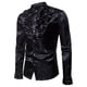 thumbnail image 1 of Blusa y camisa de manga larga con cuello alto para hombre, estilo informal, con botones y retazos, de poliéster., 1 of 3