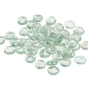 Houseables Clear Glass Stone, Flat Marbles, Pebbles for Vases, 400-500 count