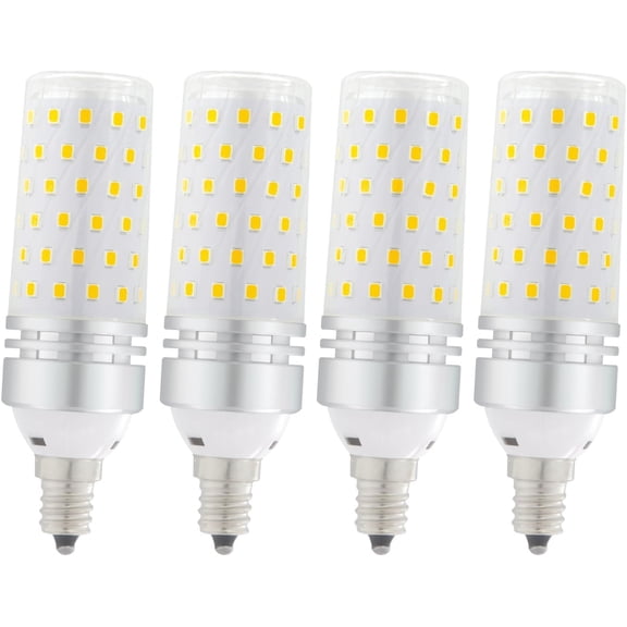 4 Pack E12 YANTON Bulbs, 16W Candelabra YANTON Light Bulbs 100 Watt Equivalent, Warm White 3000K, 1500lm, Non-Dimmable, YANTON Chandelier Bulbs for Ceiling Fan, Home Lighting