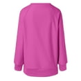 thumbnail image 5 of Crewneck Sweatshirts Women, Comdrip Women's Oversized Sweatshirts Crewneck Long Sleeve Pullover Shirts Side Zipper 2025 Fall Clothes Womens Crewneck Sweatshirt Hot Pink M, 5 of 7