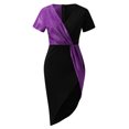 thumbnail image 2 of Vedolay Formal Dresses For Women Women's Classic 3/4 Sleeve V Neck Sheath Formal Party Work Black Wrap Dress,Purple 3XL, 2 of 4