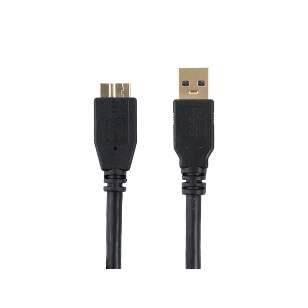 monoprice usb 3 0 type a male to micro type b female cable 1 5 feet black compatible with android hard drives samsung htc wd and more